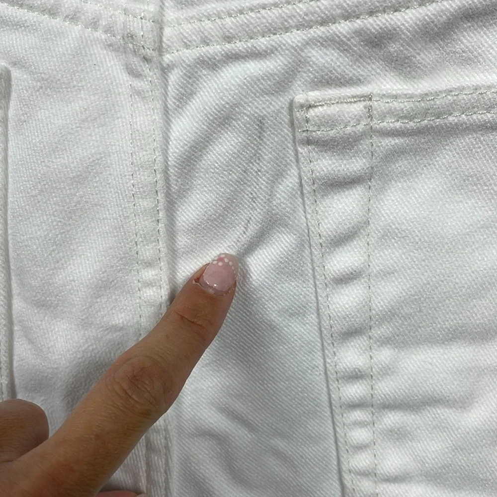 Raey Cotton Denim Jean Shorts White Button Fly Rigid No Stretch Sz 26